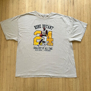 Kobe Bryant  Lakers T Shirt Greatest Of All Time Memorial Tee Beige 3XL #24